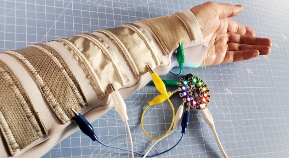 conductive fabric on a sleeve